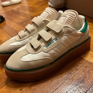Adidas Cream and Green Velcro Sneakers Ivy Park